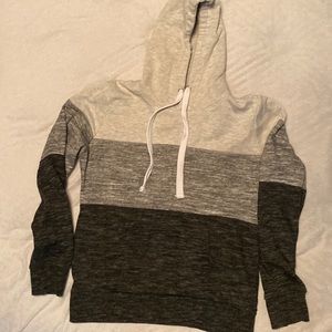 Shades of gray striped hoodie.